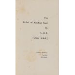 Wilde (Oscar) The Ballad of Reading Gaol, 7th edition, with the author's name printed on title, …