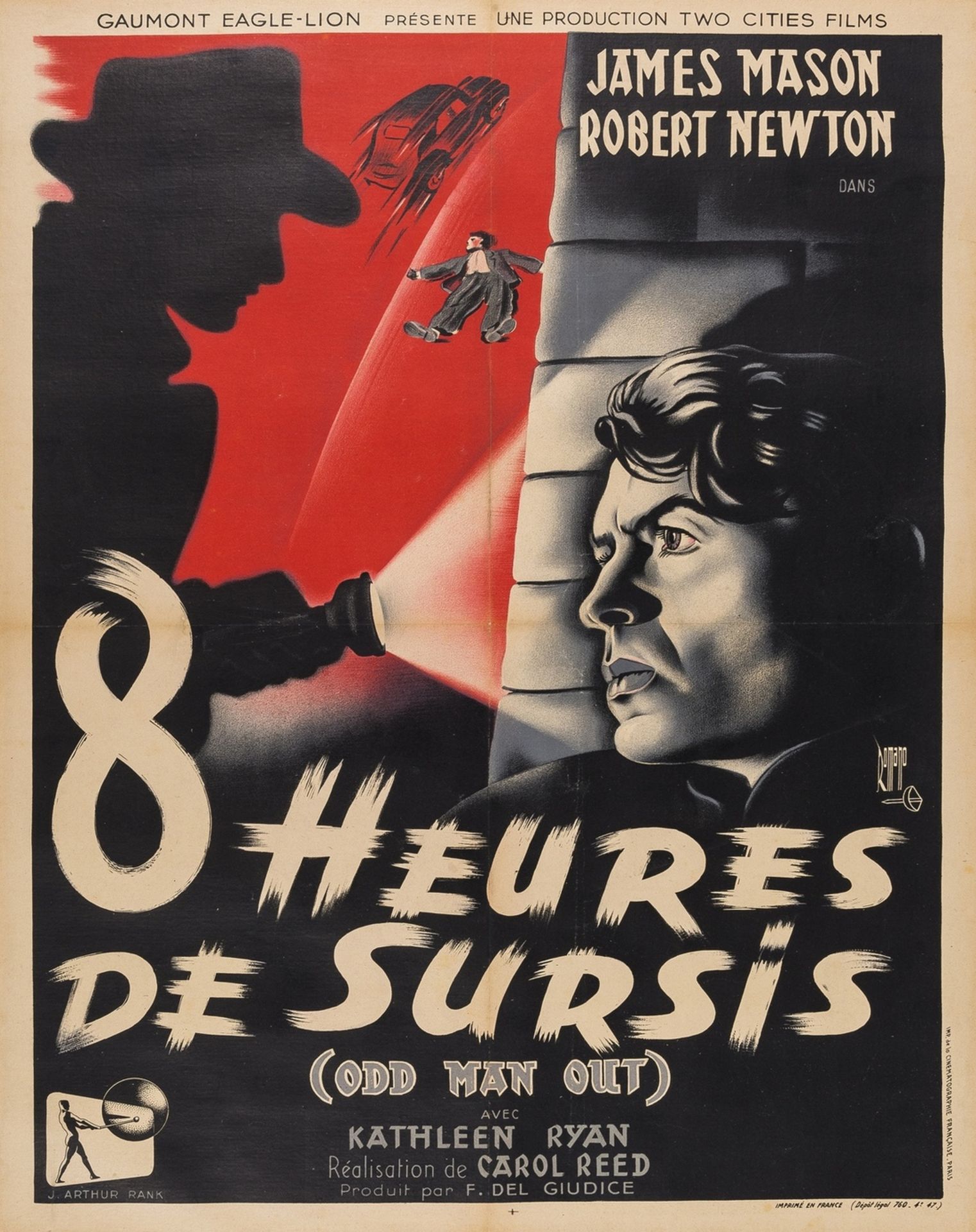 Carol Reed.- British film noir.- Huit heures de sursis (Odd Man Out), [1947]