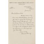 Fleming (Sir Alexander) Autograph Letter signed to Mrs Derwent Wood, 1944, thanking her for a …