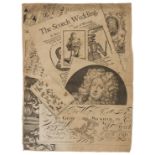 Bookseller's trade card.- Bickham the Elder (George) Trompe-l'œil medley print with portraits, …