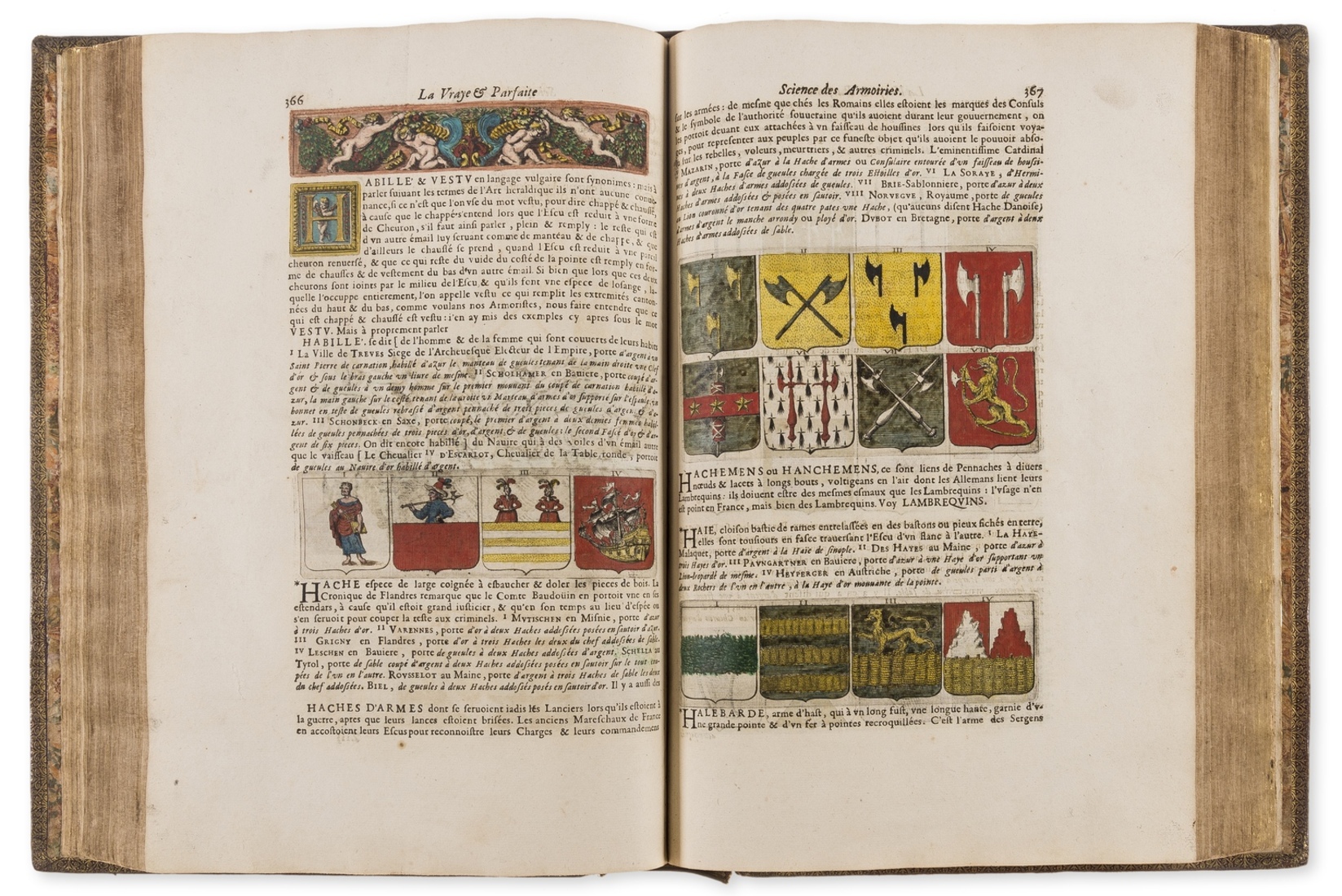 Geliot (Louvan) La Vraye et Parfaite Science des Armoiries.., numerous engraved coats-of-arms, all …