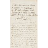 Surgery.- Cooper (Sir Astley, surgeon).- Notes taken during a Course of Lectures on Surgery, given …