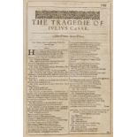 Shakespeare (William) The Tragedie of Iulius Caesar, from the Second Folio, [Printed by Thomas …