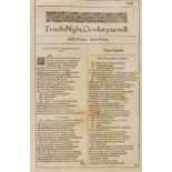 Shakespeare (William) Twelfe Night, Or what you will, from the Second Folio, [Printed by Thomas …