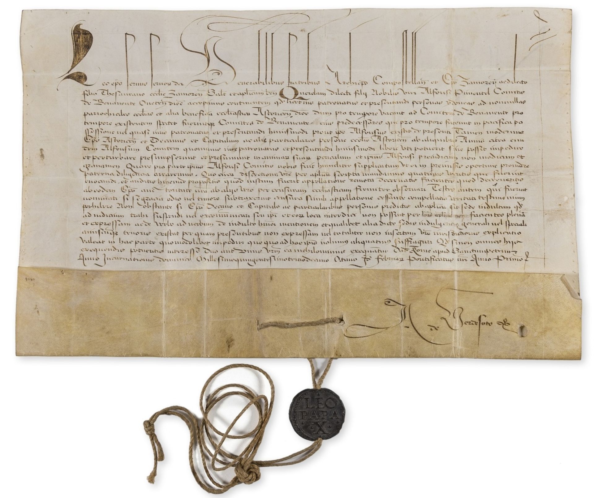 Leo X (Pope) Papal bull addressed to the archbishop of Santiago di Compostella, the bishop of …