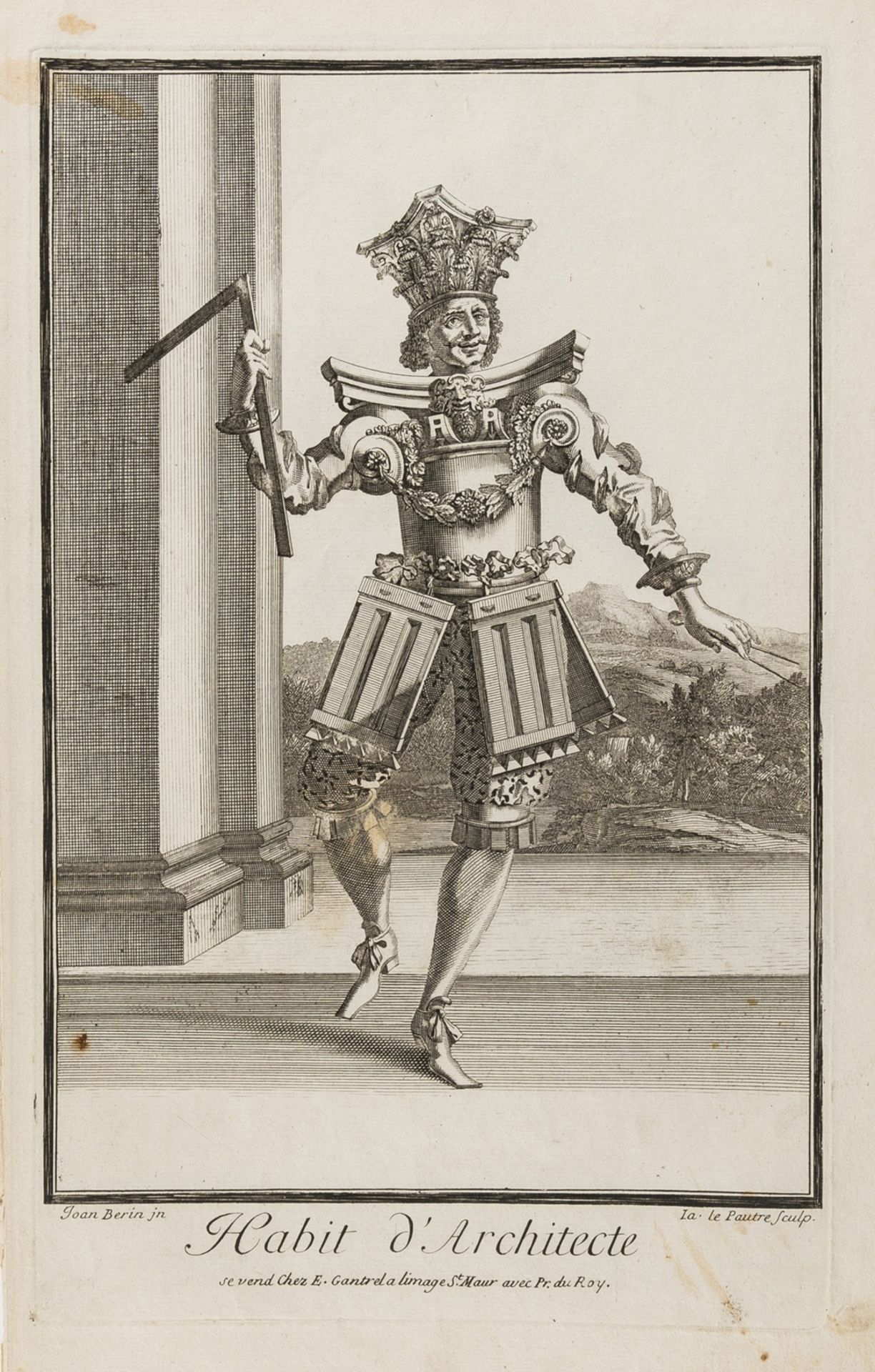 Theatrical costumes.- Lepautre (Jean) Six grotesque costume designs, after Jean Berain … - Bild 3 aus 4