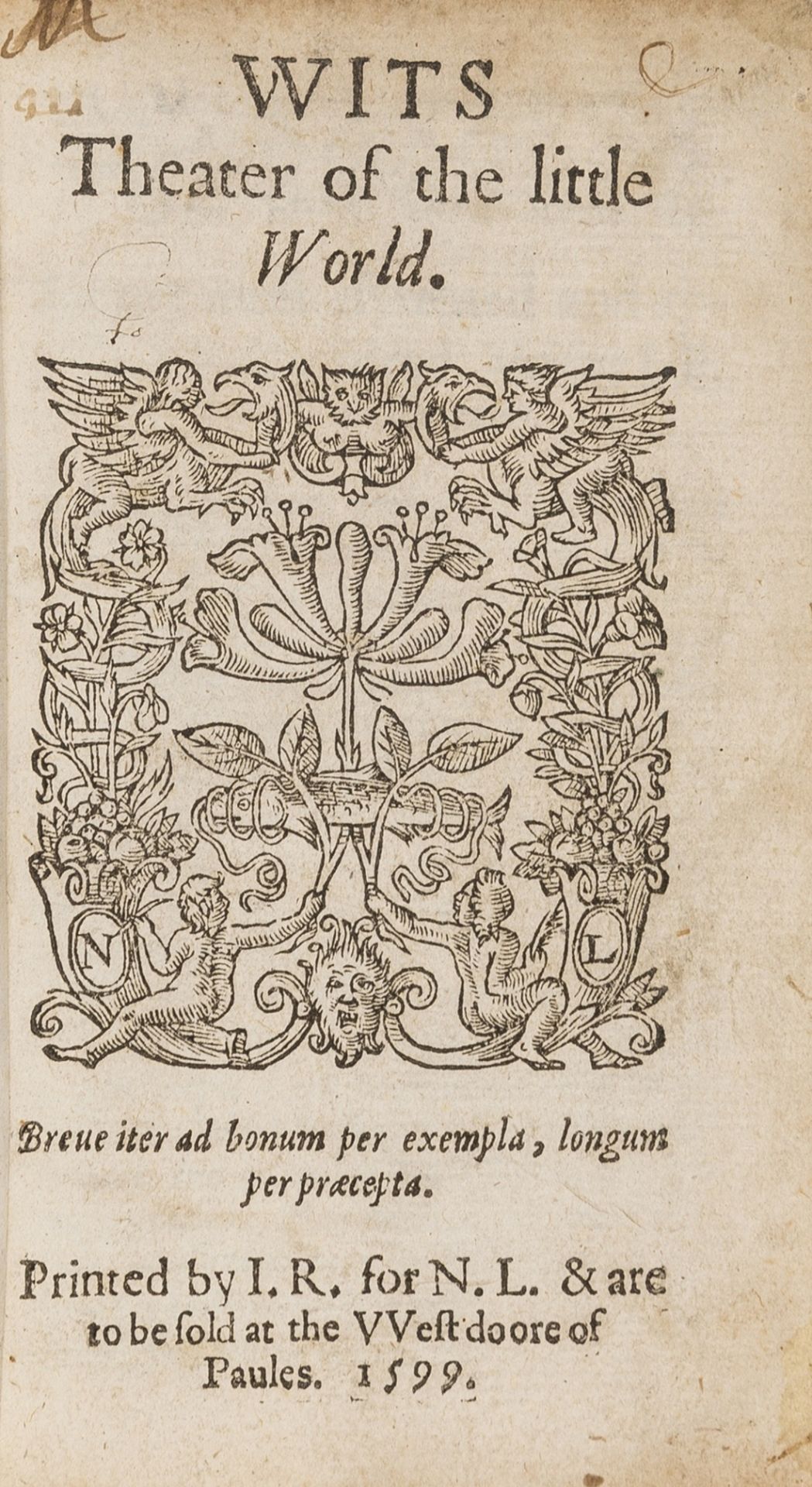 [Allott (Robert, editor)] Wits Theater of the little World, first edition, 1559. - Bild 2 aus 2