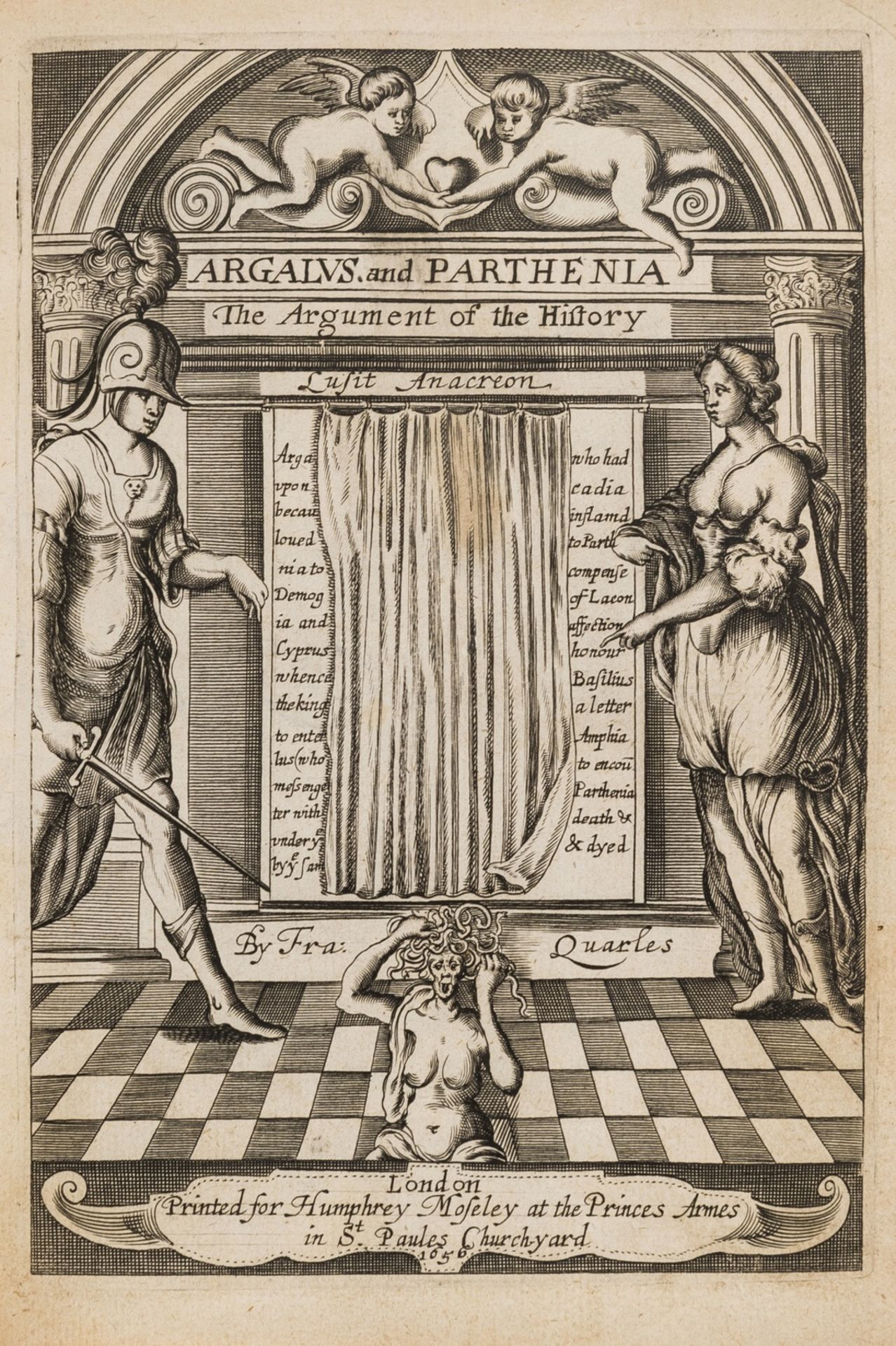 Quarles (Francis) Argalus and Parthenia, first illustrated edition, 1656.