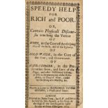 Medicine.- Heyden (Hermann van der) Speedy help for rich and poor, first edition in English, 1653.