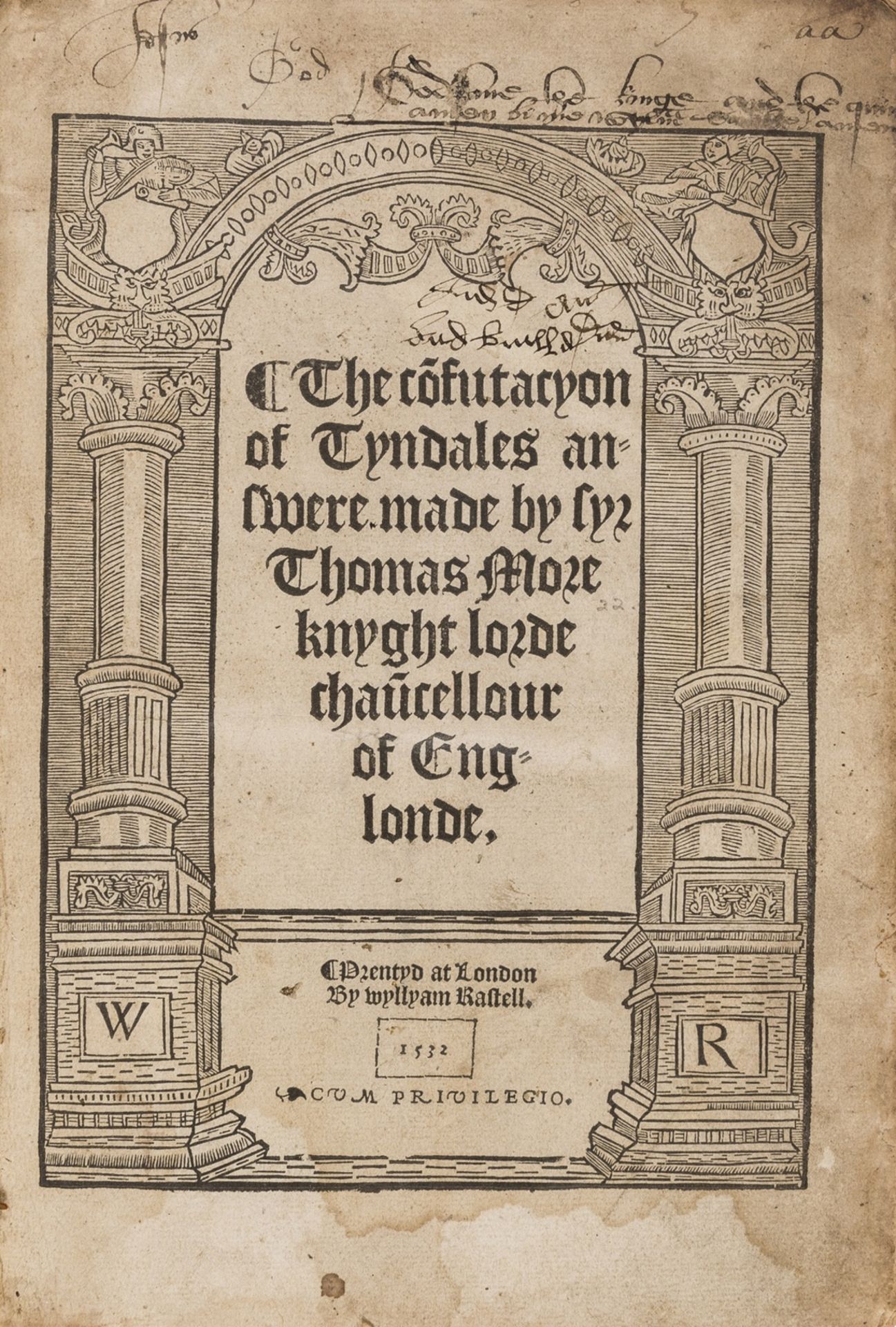 More (Sir Thomas) The Co[n]futacyon of Tyndales Answere [- The second Parte of the Cofutacion of …