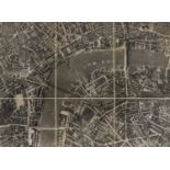 London.- Aerial view of Central London, folding photographic view, original cloth, 1927.