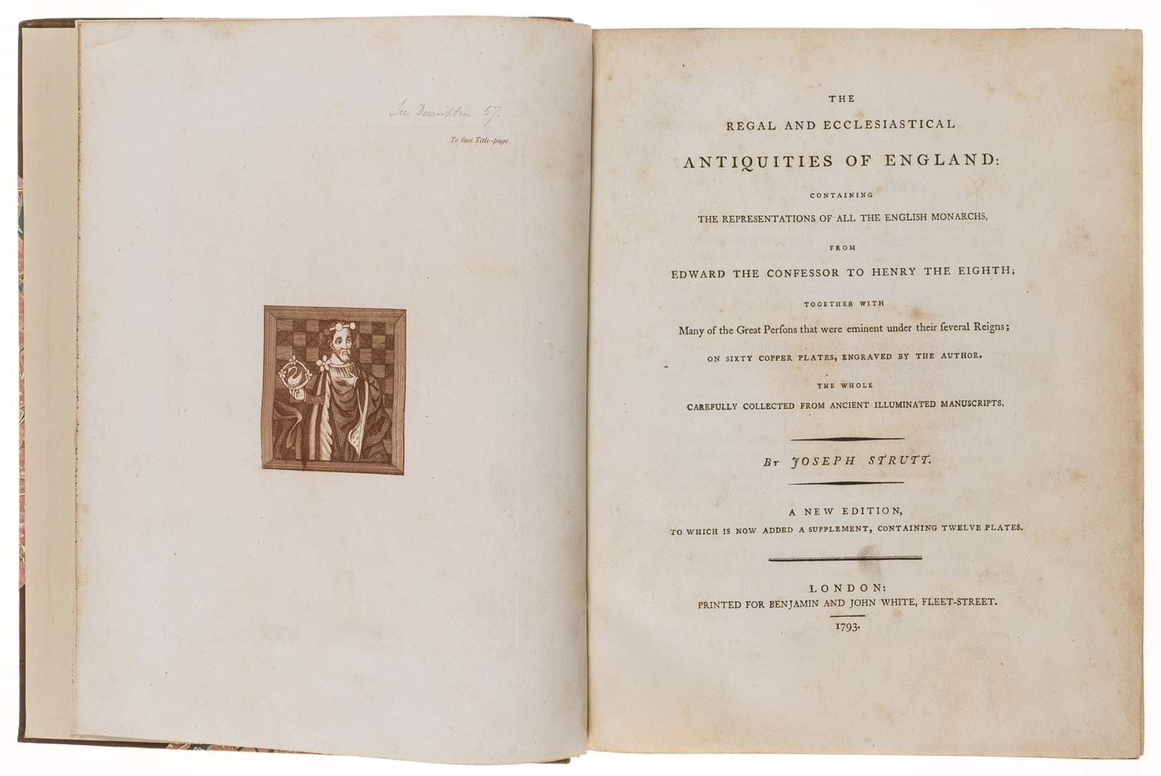 England.- Strutt (Joseph) The Regal and Ecclesiastical Antiquities of England, 1793; and another …