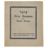 Brooke (Rupert) 1914 Five Sonnets, first edition, original printed wrappers, Sidgwick & Jackson, …