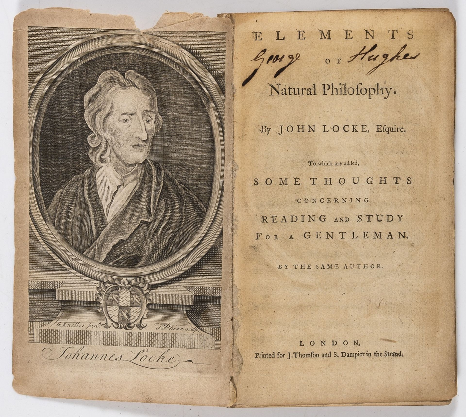 Locke (John) Elements of natural philosophy, rare with ESTC recording only 4 copies, London [?but …