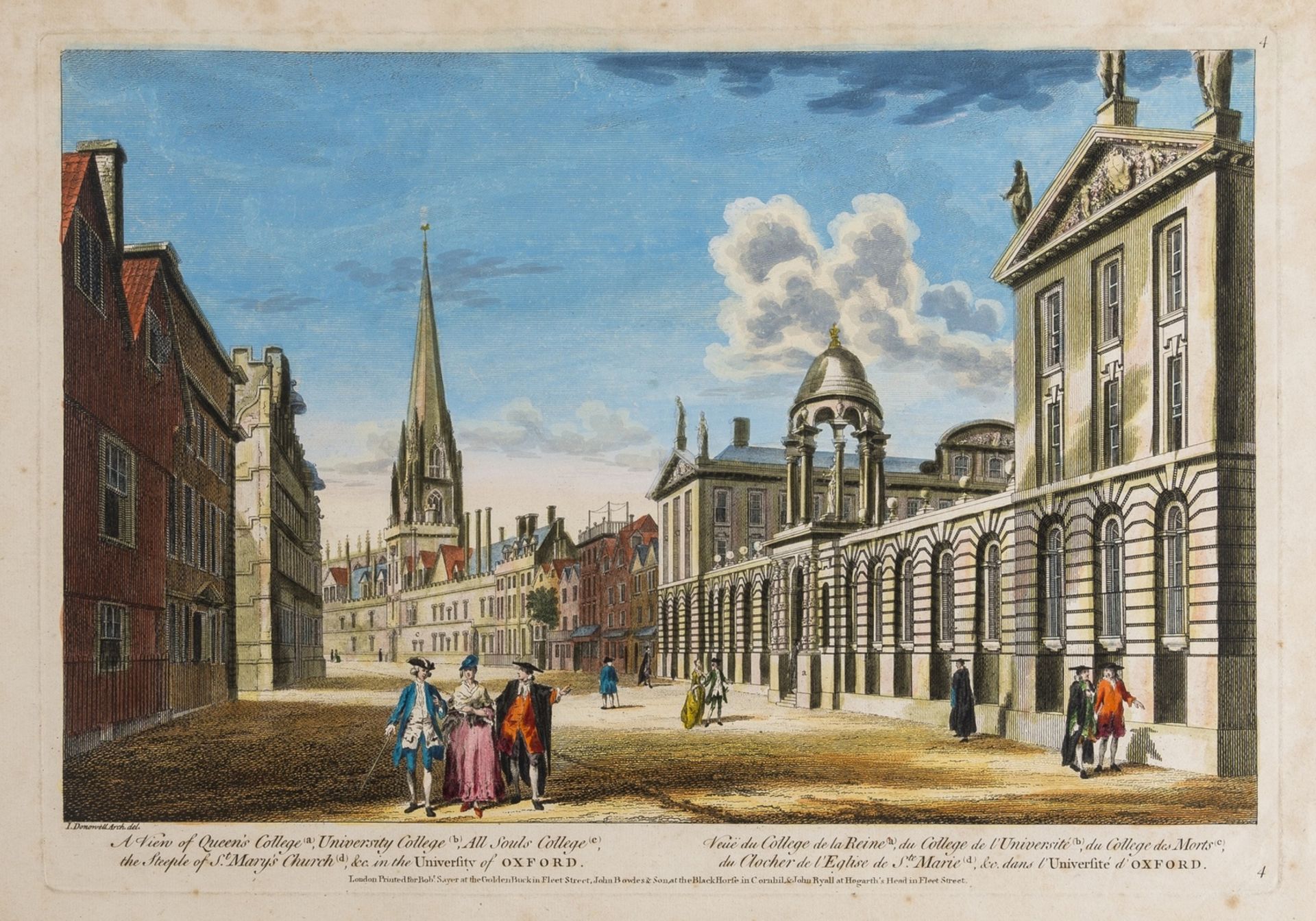 Oxford.- Sayer (Robert) A View of Queen's College (a), University College (b), All Souls College …