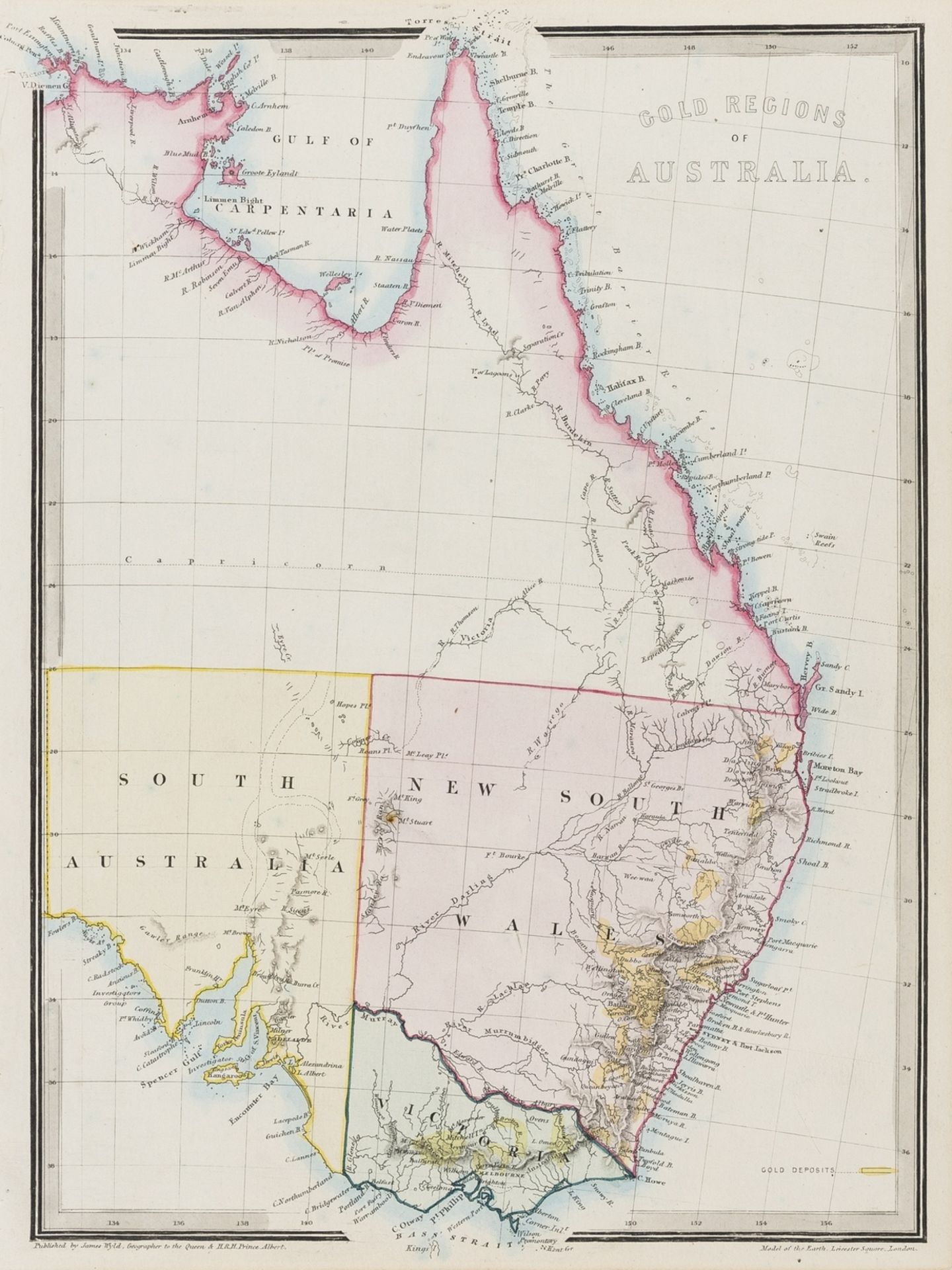 Australia.- Gold mining.- Wyld (James) Gold Regions of Australia, [1854]; and four other maps on …