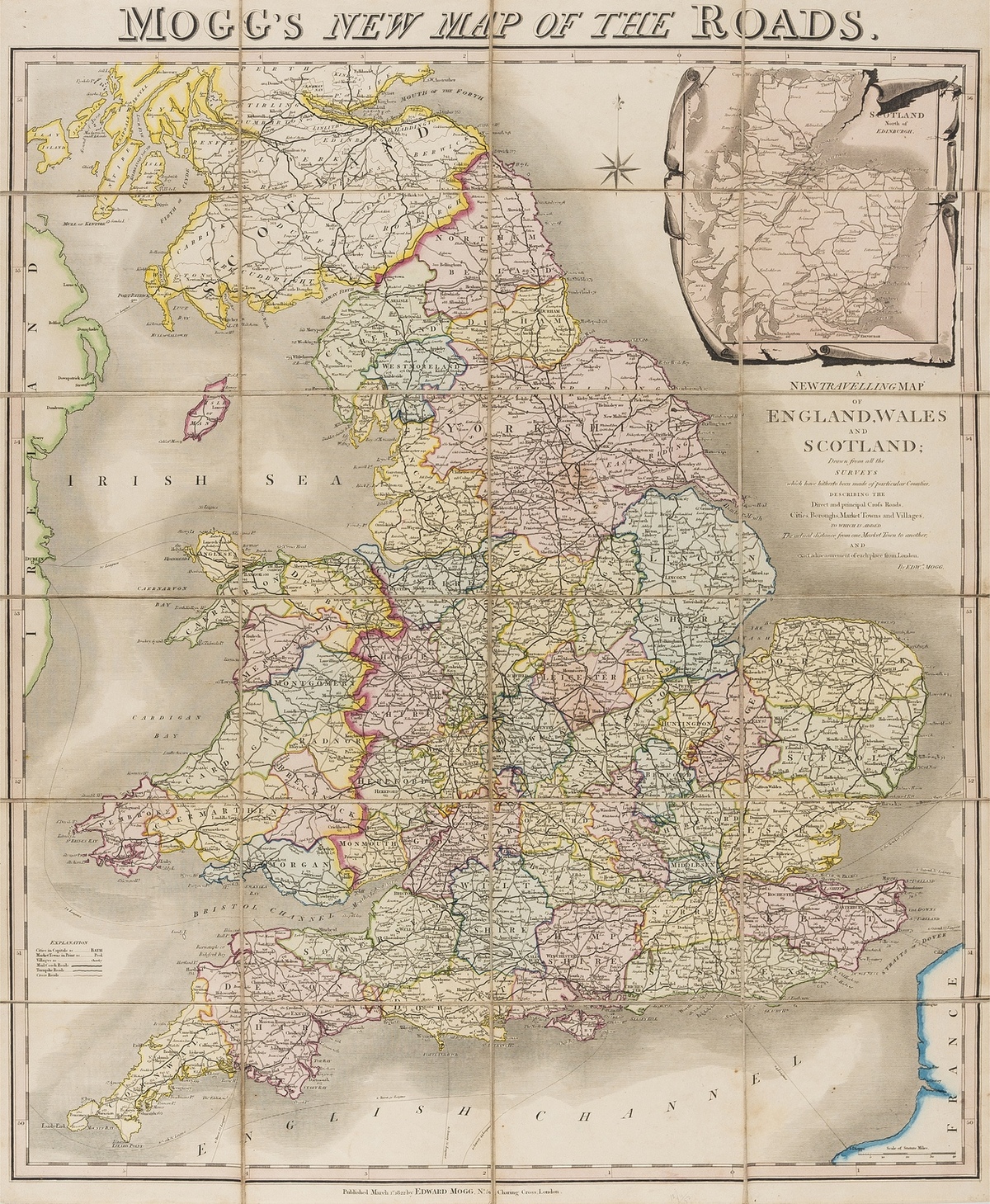 Britain.- Mogg (Edward) A New Travelling Map of England, Wales and Scotland, 1822.