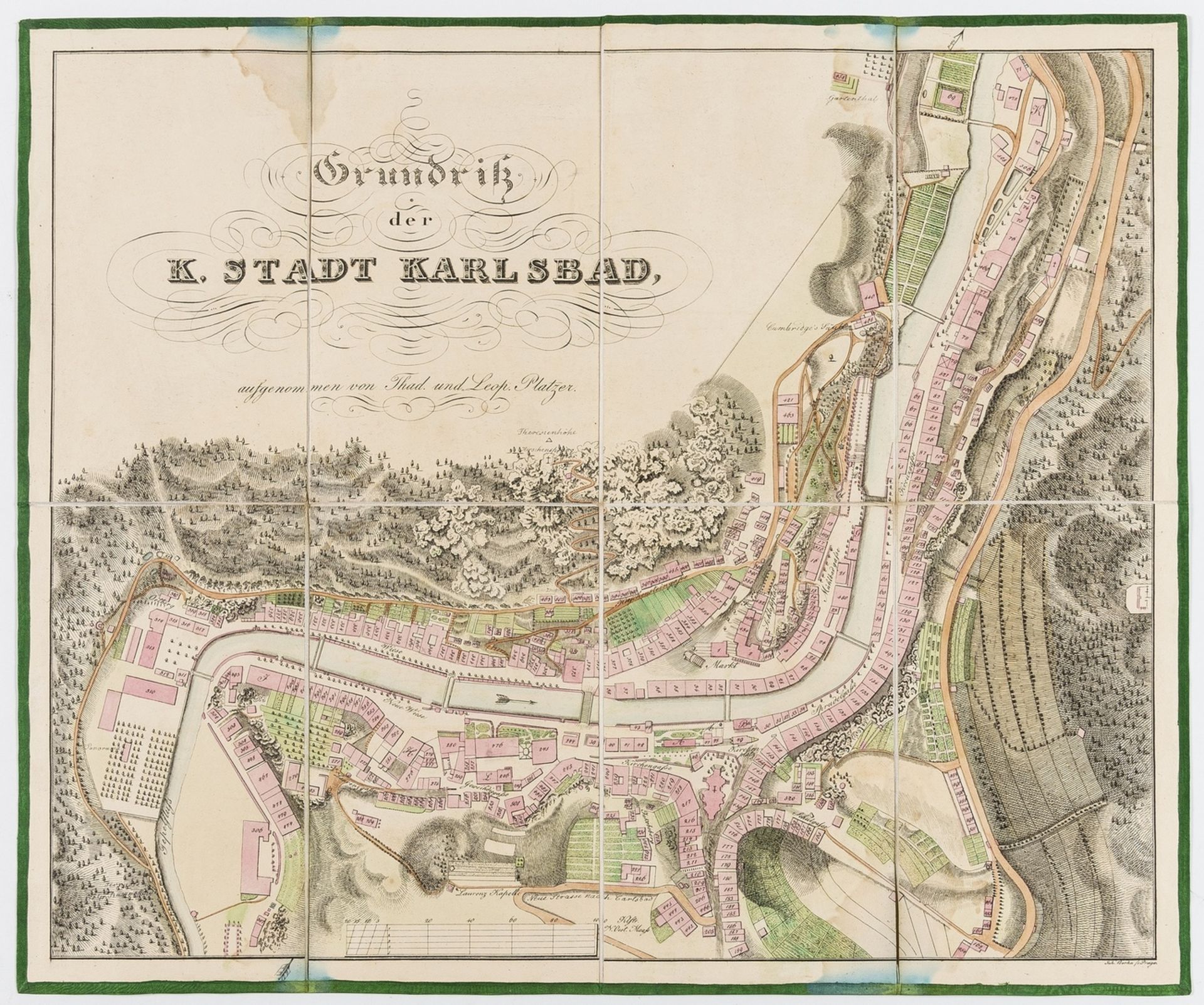 Czech Republic.- Platzer (Thaddeus and Leopold) Grundriss der K. Stadt Karlsbad, [c. 1815].