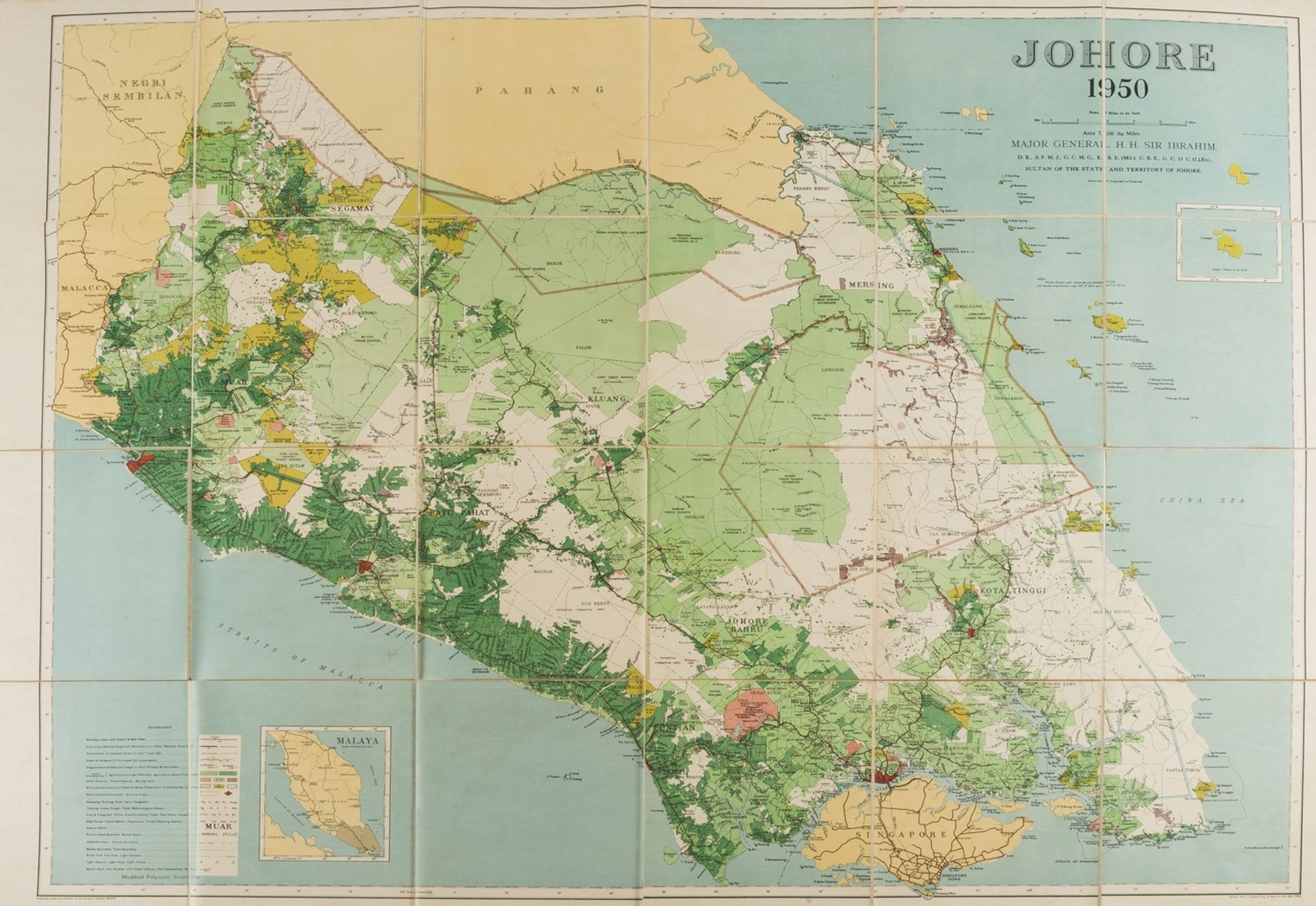 Singapore & Malaysia.- Survey Dept. (Federation of Malaya) Johore, 1950.
