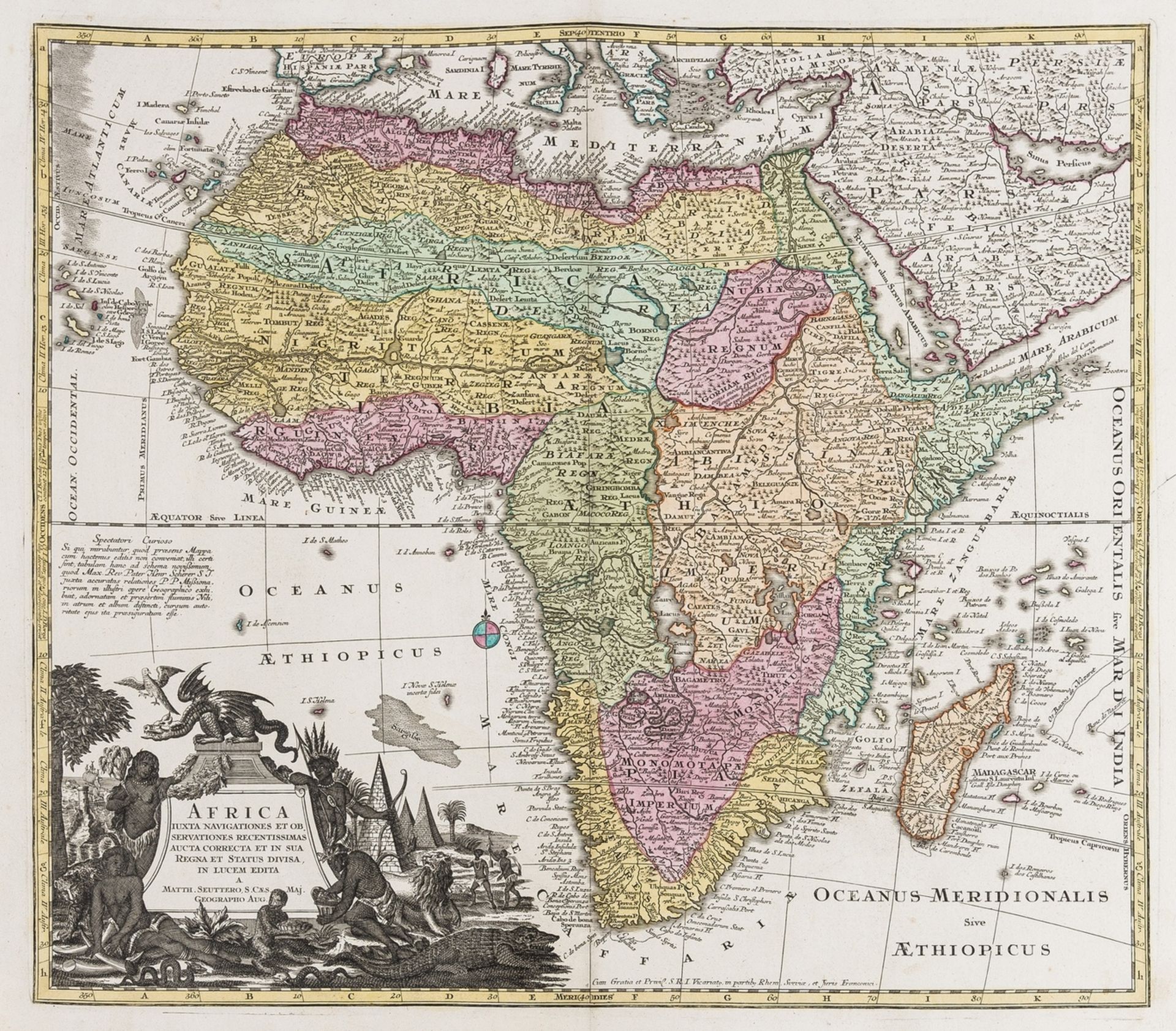 Africa.- Seutter (Matthäus) Africa Iuxta Navigationes et Observationes Recentissimas Aucta …