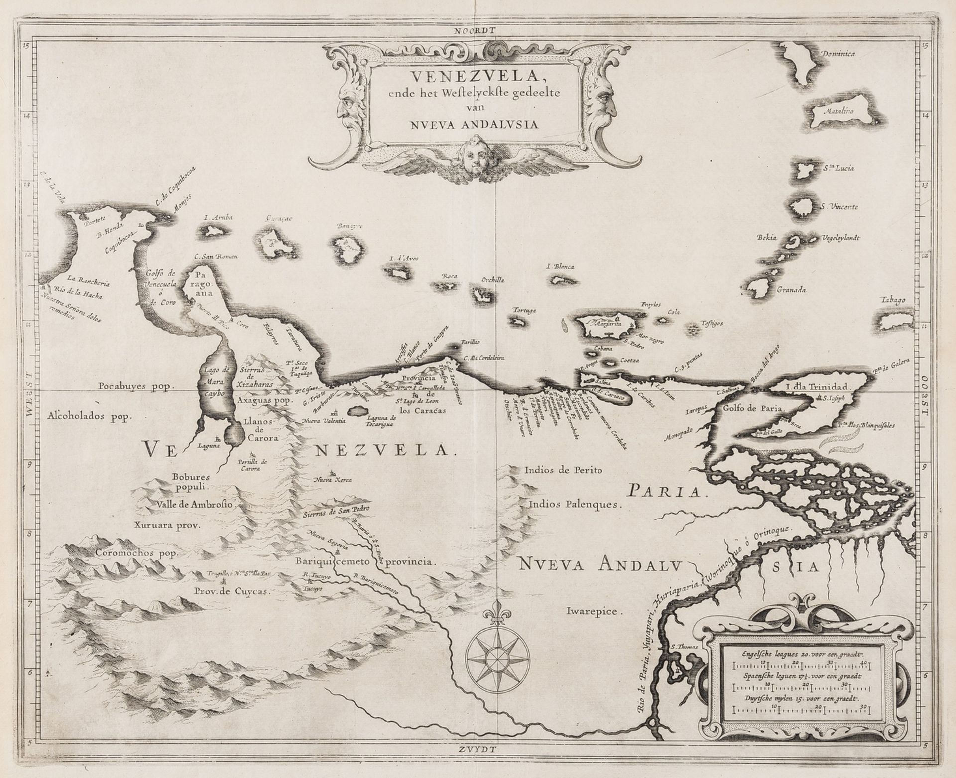 South America.- De Laet (Johannes) Venezuela ende het Westelyckste Gedeelte van Nueva Andalusia, …