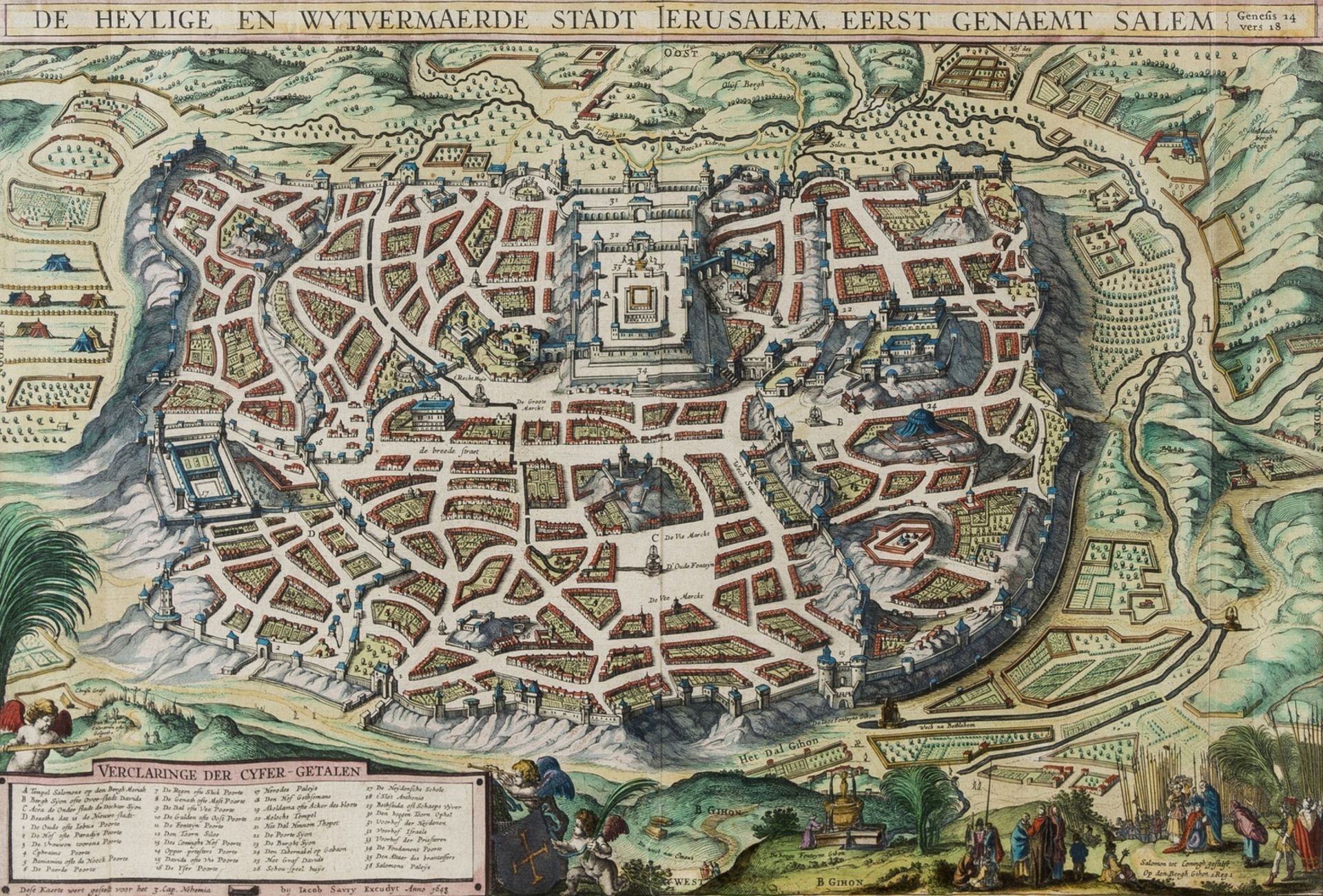 Holy Land.- Jerusalem.- Savery (Jacob) De Heylige en Wytvermaerde Stadt Ierusalem Eerst Genaemt …