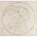 World.- South Pole.- Cook's Voyages.- , Carte de l'Hemisphere Austral Montrant les Routes des …