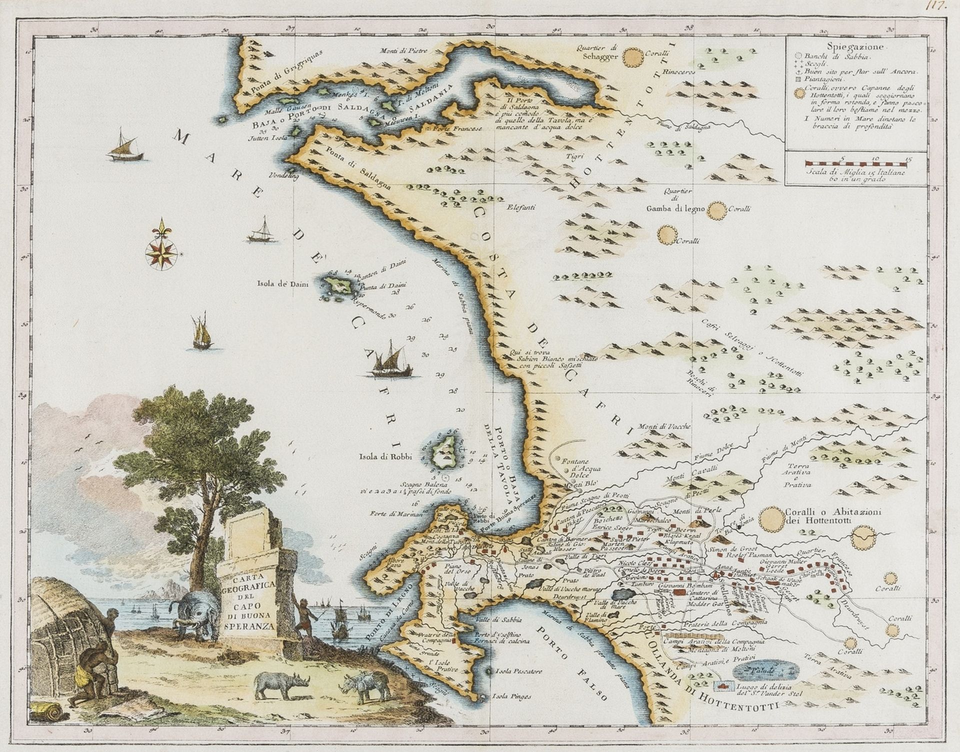 South Africa.- De L'Isle (Guillaume) Carta Geografica Capo del Buona Speranza, [circa 1750]; and …