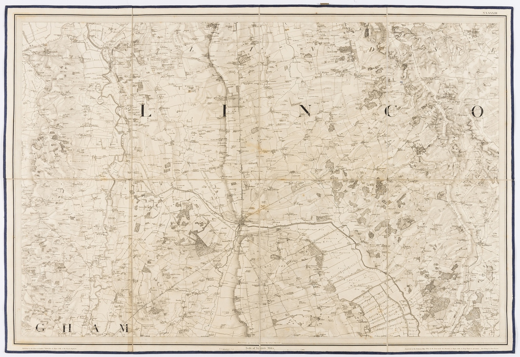 East Midlands.- Colby (Lt. Col. Thomas) [Six Ordnance survey maps covering the environs of Lincoln …