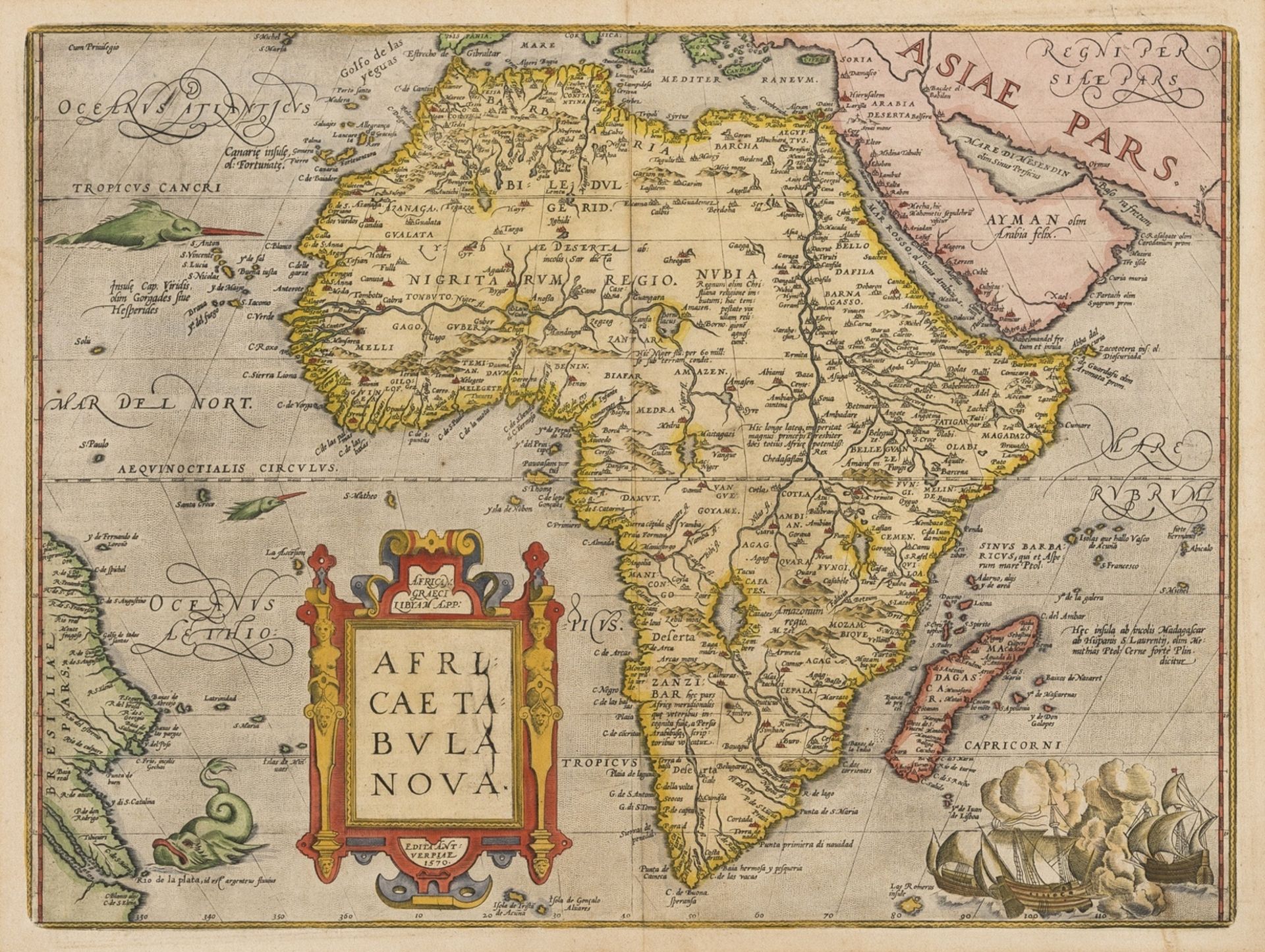 Africa.- Ortelius (Abraham) Africae Tabula Nova, [c. 1570].