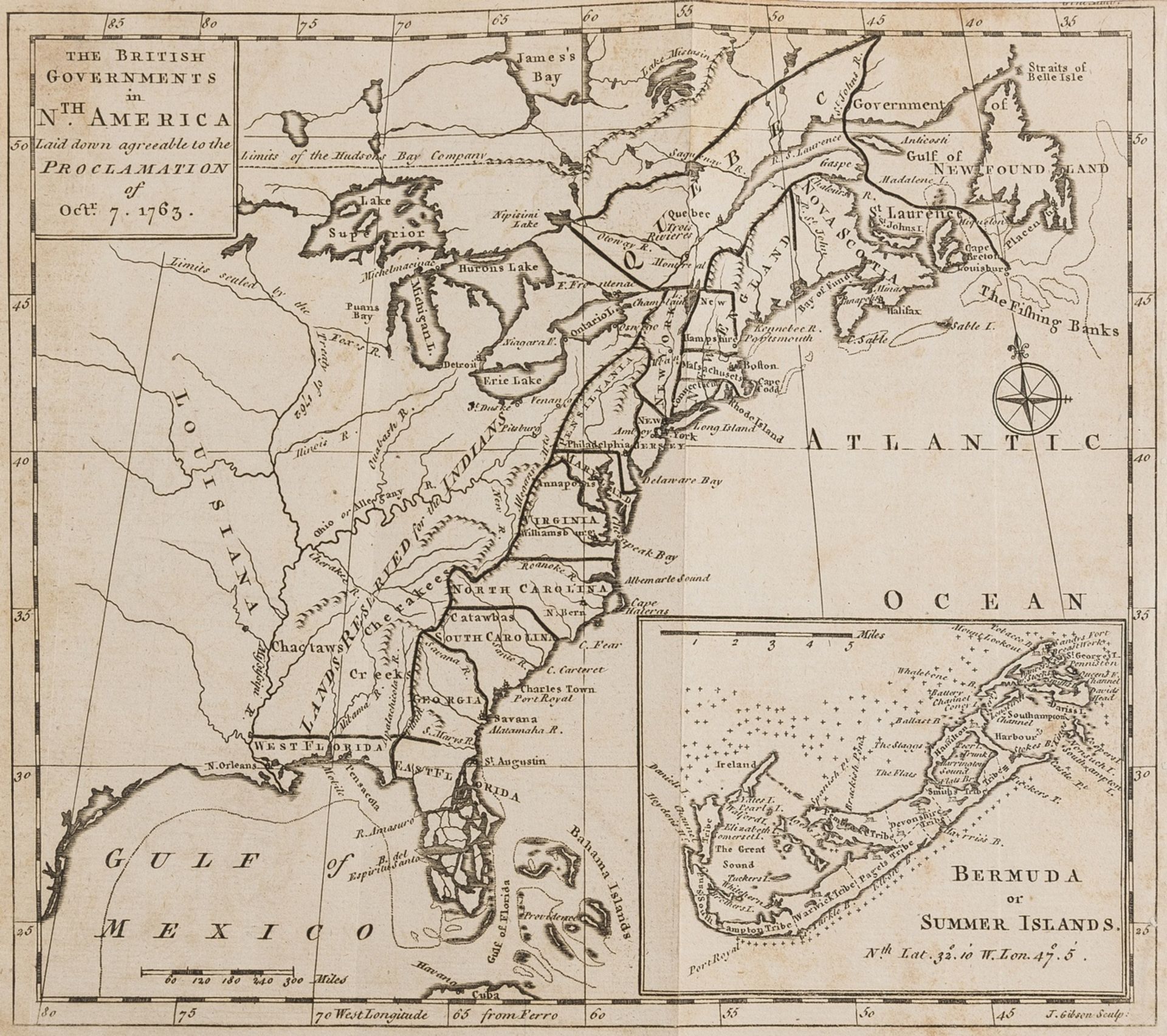 America.- Colonial Southern United States, Florida.- Gibson (John) A Map of the New Governments, … - Bild 2 aus 3