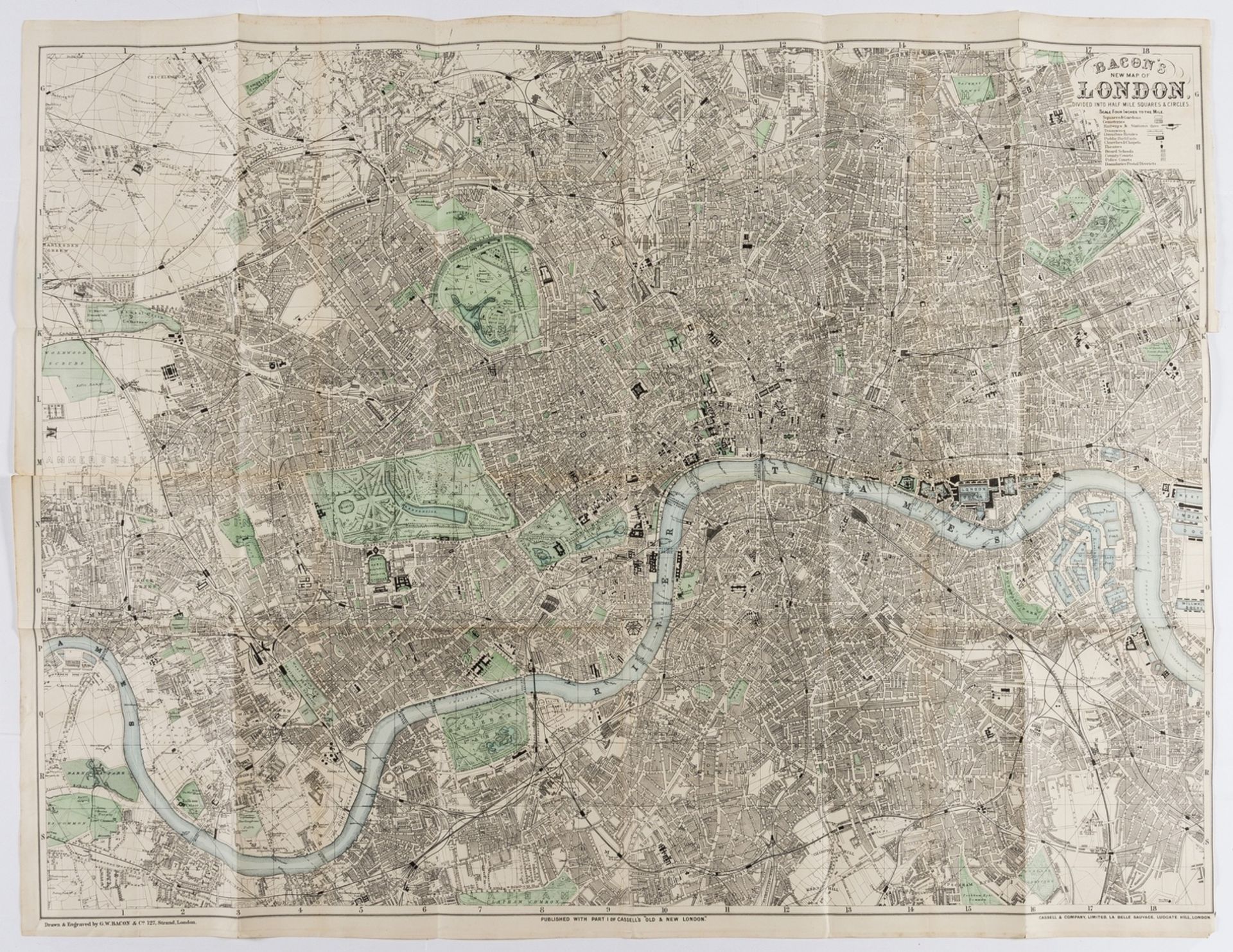 London.- Bacon (George W.) New Map of London, [c. 1880]; and seven others (8)