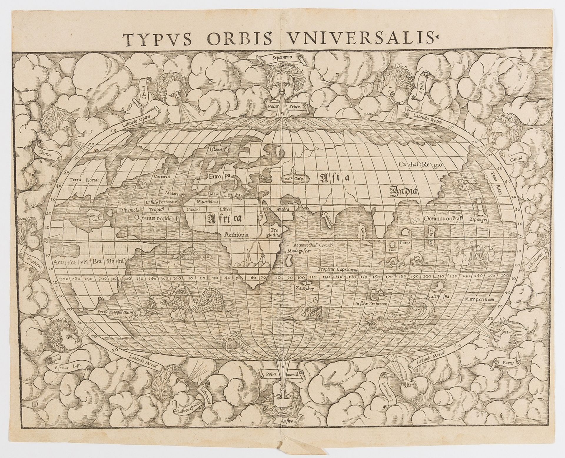 World.- Münster (Sebastian) Typus Orbis Universalis, [c. 1550].