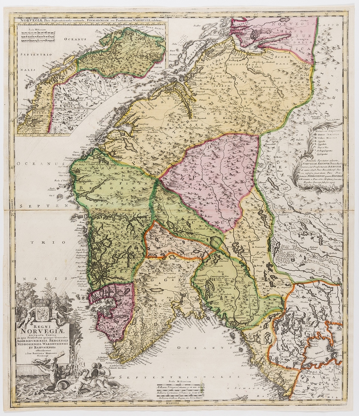 Norway .- Homann (Johann Baptist) Regni Norvegiae..., 1716.