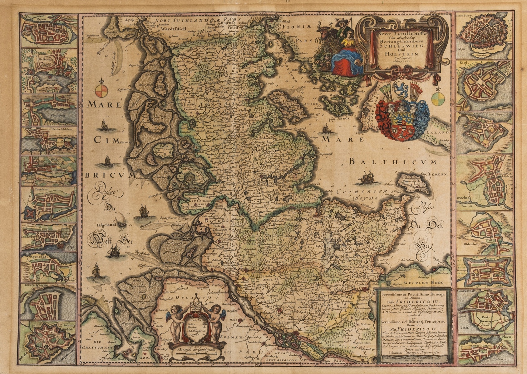 Germany.- Mejer (Johannes) Newe Landcarte von denbeiden Herzogthumbern Schleswieg und Holstein, …