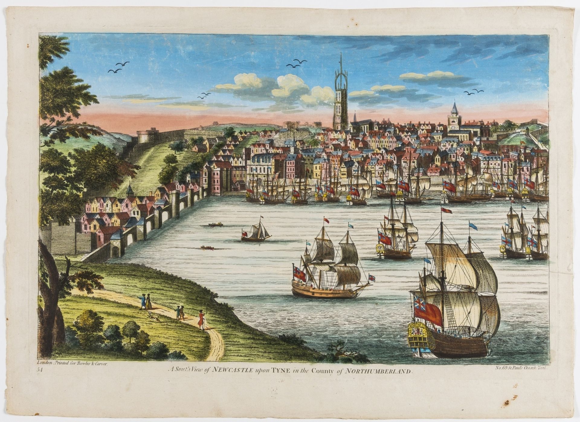 Newcastle.- Bowles & Carver (publishers) A South View of Newcastle upon Tyne in the County of …