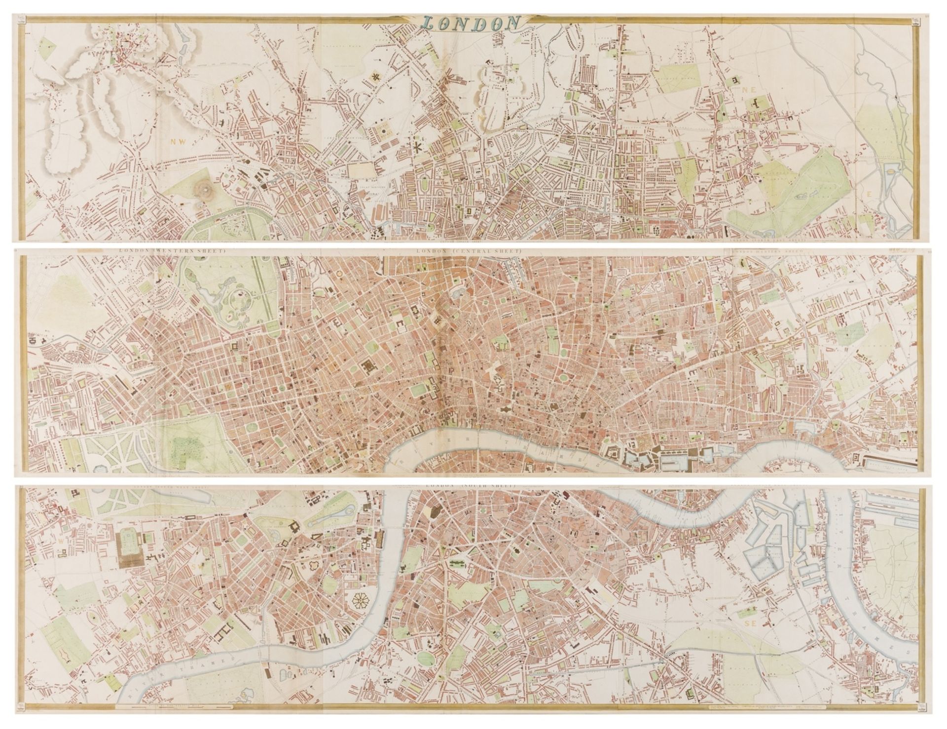 London.- Weller (Edward) London, large nine sheet wall map, 1863