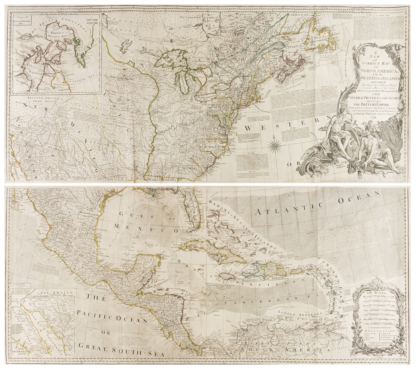 America.- West Indies.- Sayer (Robert) and John Bennett. A New and Correct Map of North America, …