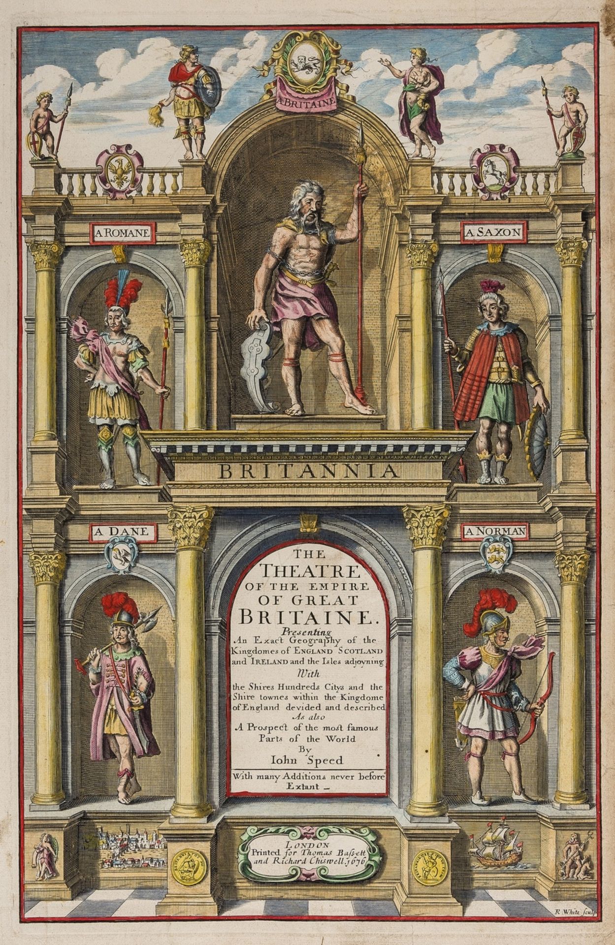 Atlases.- Speed (John) Title and frontispiece for 'The Theatre of the Empire of great Britaine', …