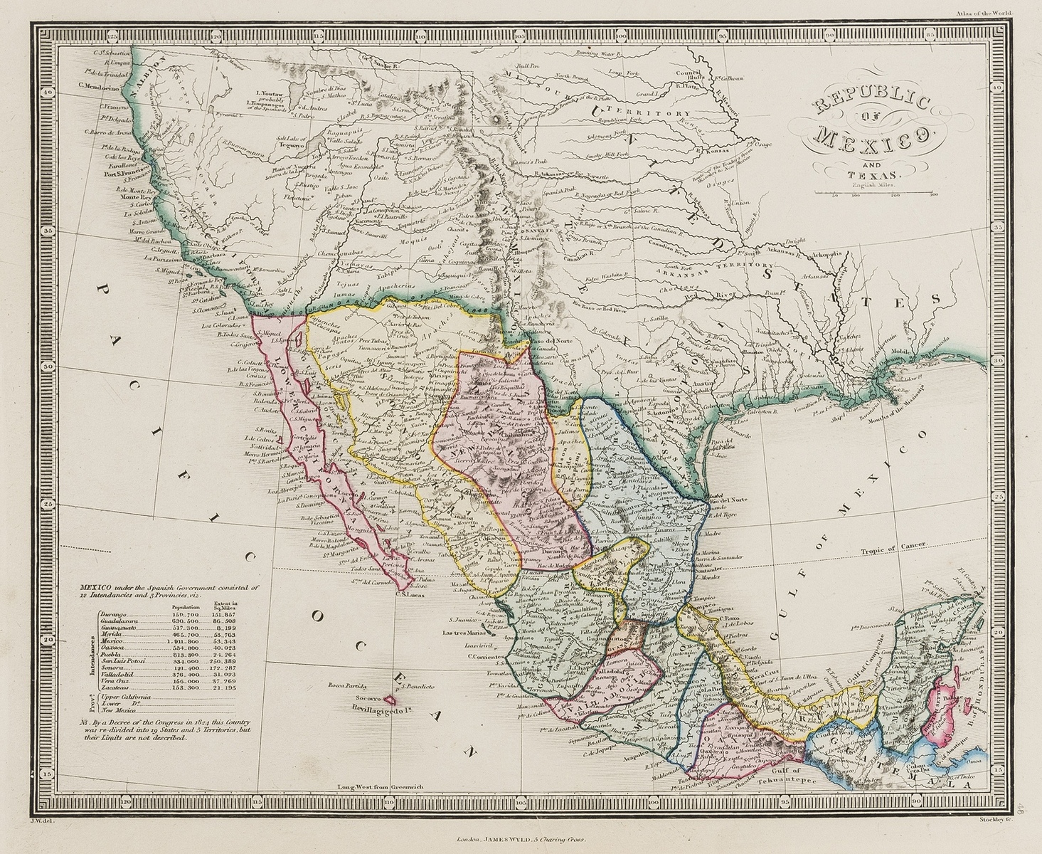 Mexico & Texas.- Wyld (James) Republic of Mexico and Texas, [c. 1845].