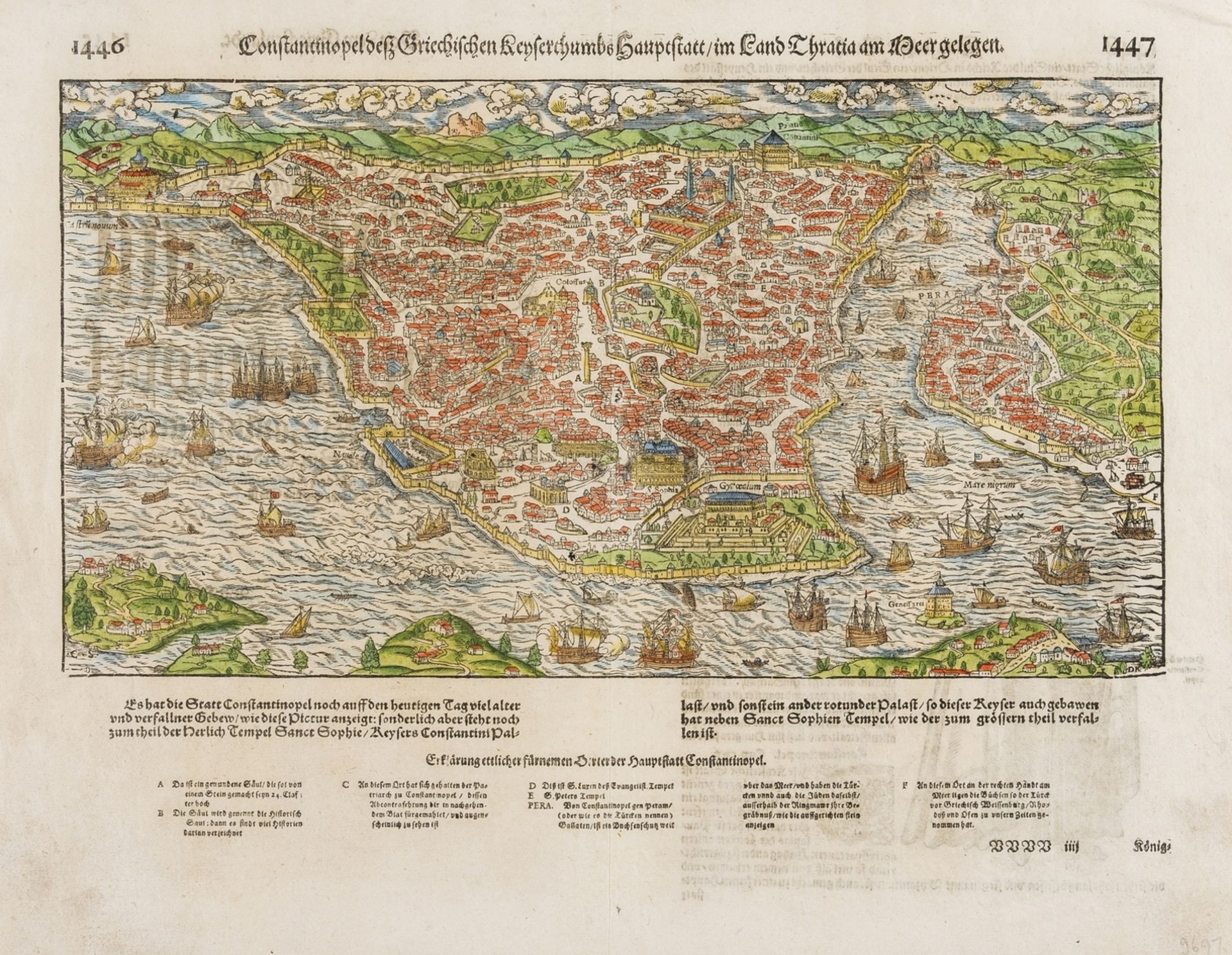 Turkey.- Münster (Sebastian) Constantinopel des Griechischen Keyserchumbs Hauptstatt, [c. 1550].