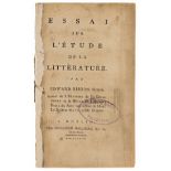 Gibbon (Edward) Essai sur l'Etude de la Litterature, Dublin, Guillaume Hallhead, 1777.