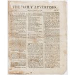 Jamaican Newspaper.- The Daily Advertiser, No. 169, Kingston, Friday July 15, 1796.