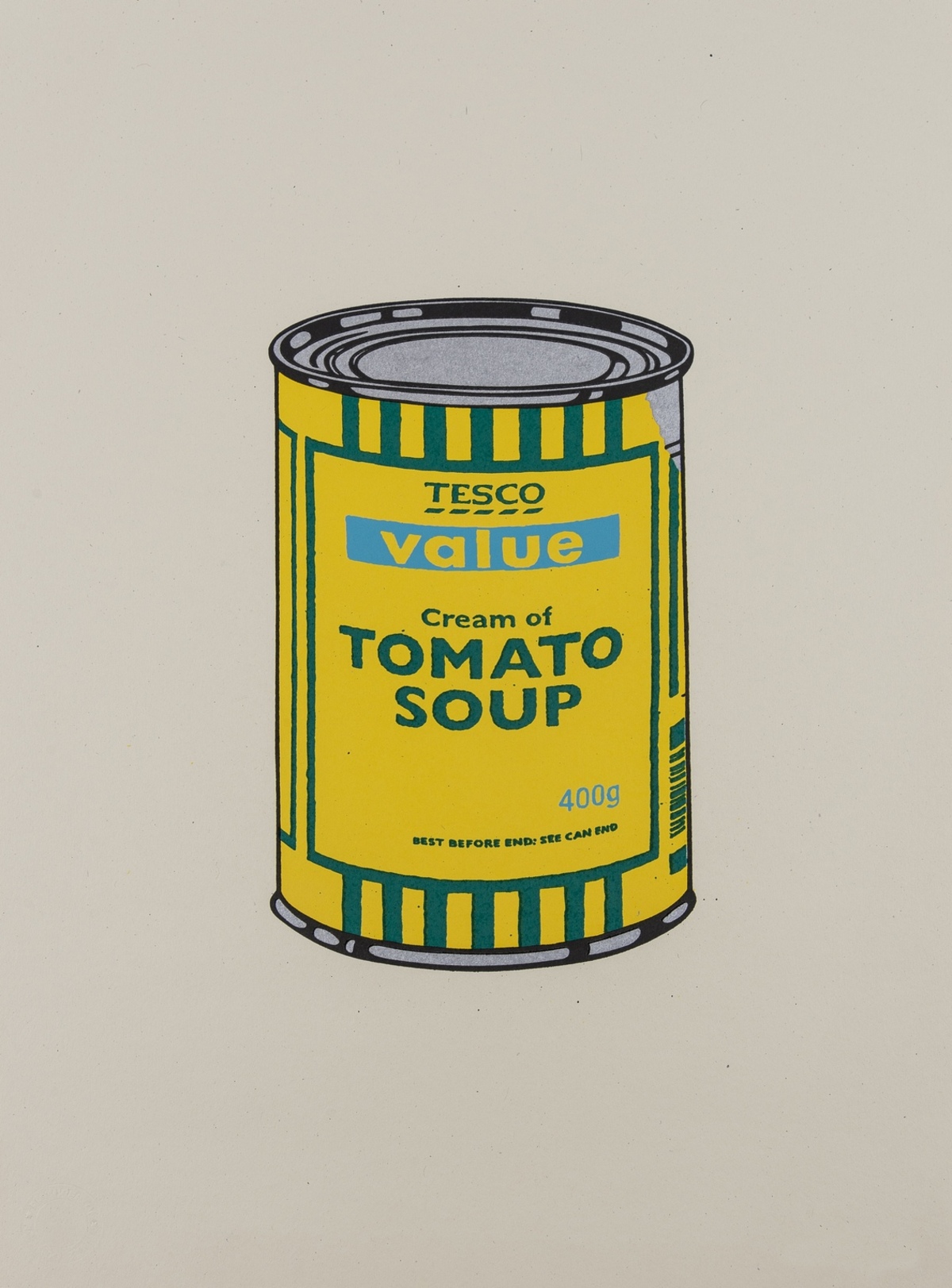 Banksy (b.1974) Soup Can (Yellow/Emerald/Sky Blue)