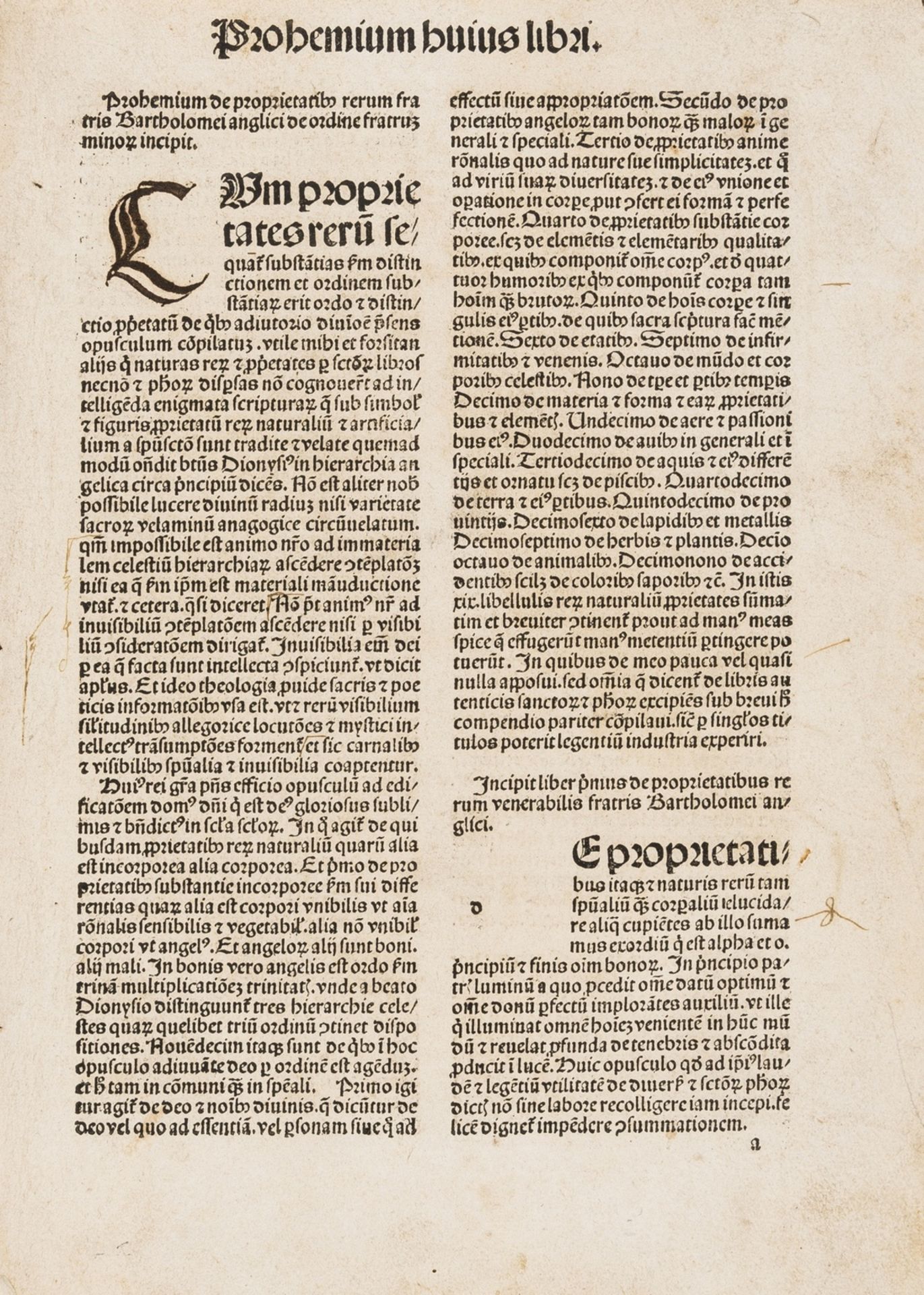 Bartholomaeus Anglicus. De proprietatibus rerum, Strasbourg, [Printer of the 1483 Jordanus de …