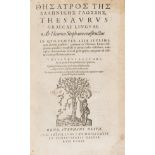 Greek language.- Estienne (Henri) Thesaurus Graecae Linguae, 5 vol., [Geneva], [Jean de Laon for] …