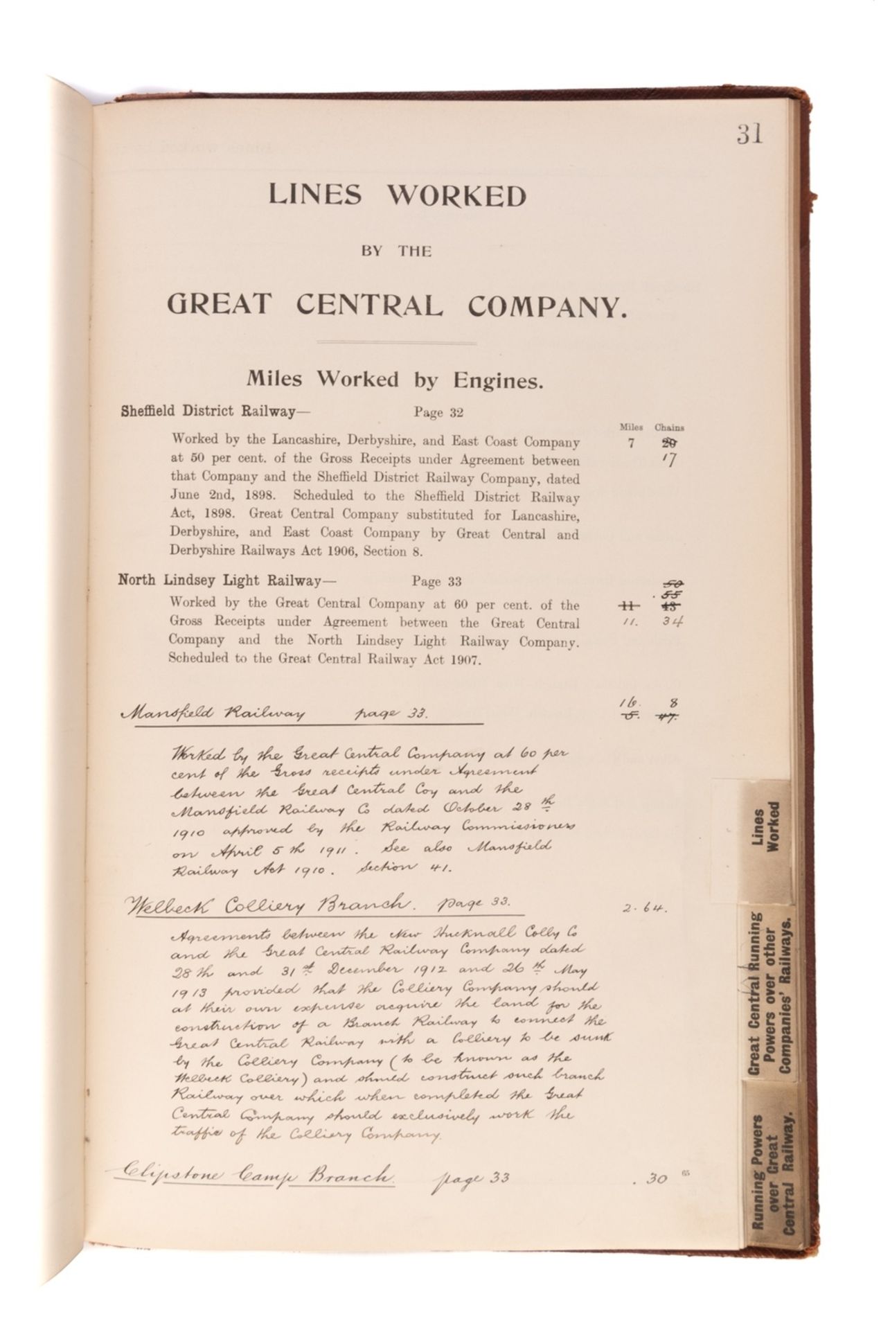 Great Central Railway. Lines Owned, Jointly Owned, Leased or Worked and Running Powers …