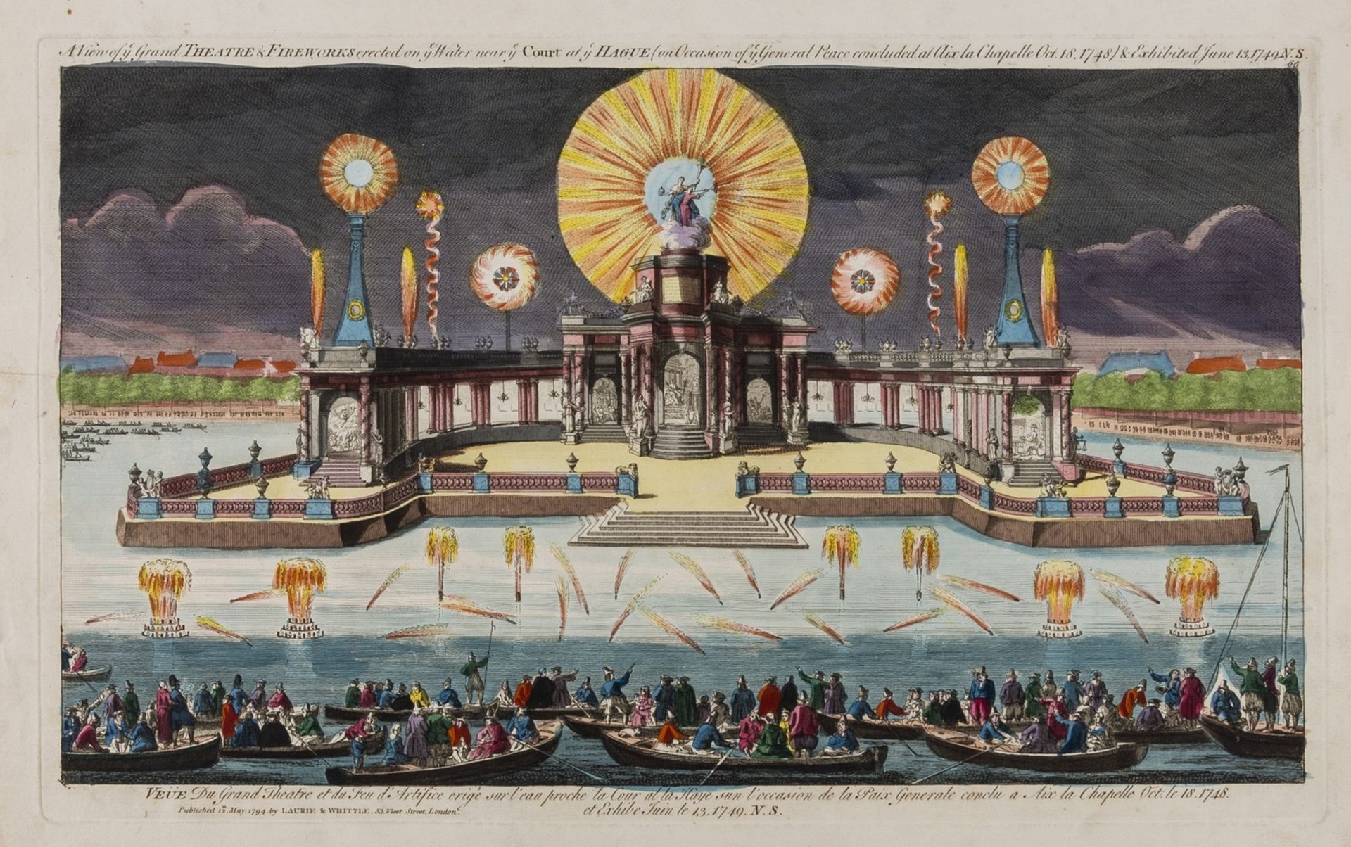 Fireworks.- Laurie & Whittle (publishers) A View of ye Grand Theatre & Fireworks erected on ye …