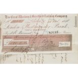 Great Western & Brentford Railway Company. Vouchers 1855-6, accounts book of pasted-in receipts, …