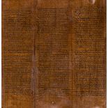 Hebraica.- Torah Scroll, manuscript scroll in Hebrew, on vellum, numerous membranes sewn together, …